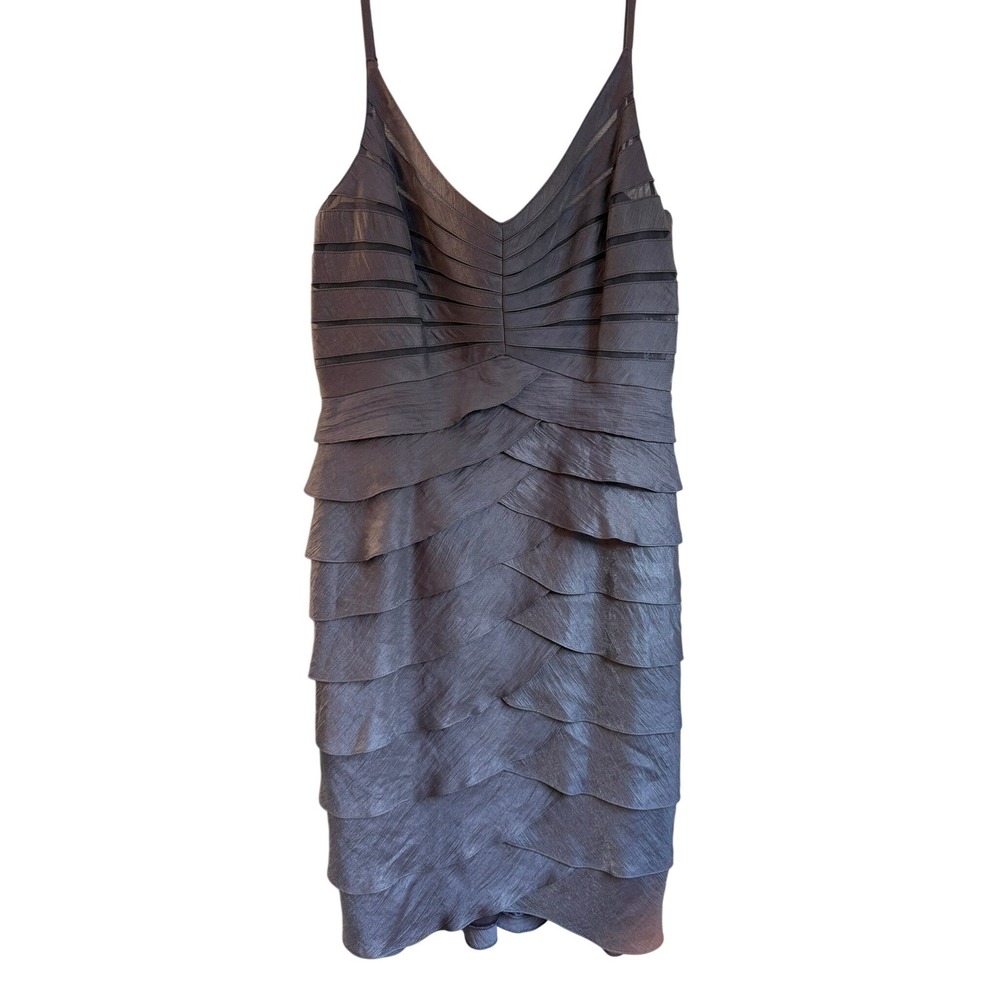 Adrianna Papell Occasions Lavender Shutter Pleat Cocktail Dress Purple Size 16